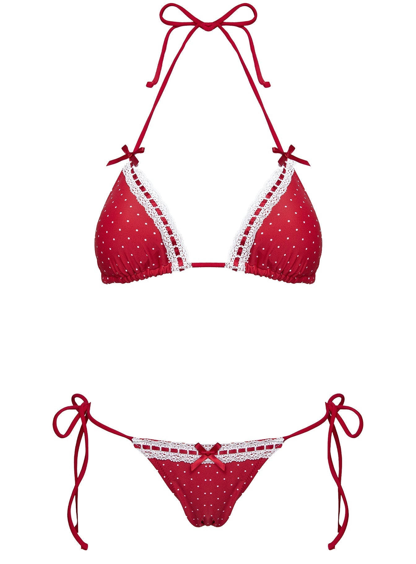 Crispy Bikini Bottoms Red Polka