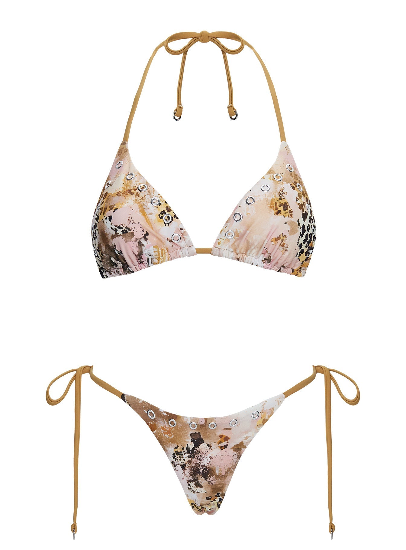 Noxie Tie Side Bikini Bottom Leopard Multi