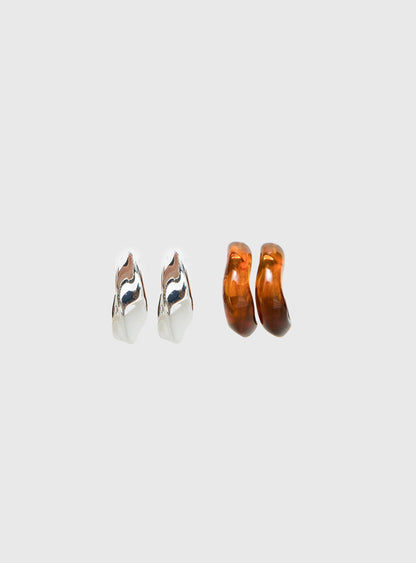 Clovah Hoop Earring Pack Silver / Tort