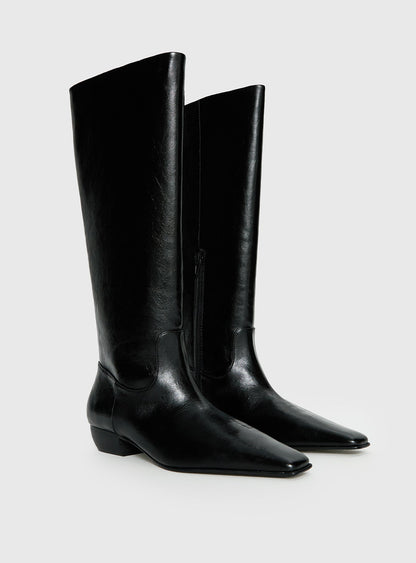 Dance For You Knee High Boots Black