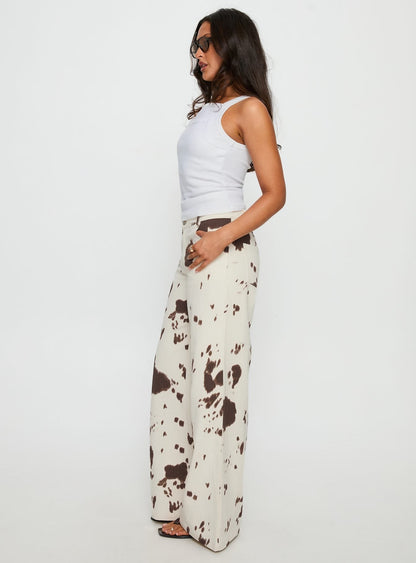 Big Dreamer Low Rise Straight Leg Jeans Cow Print