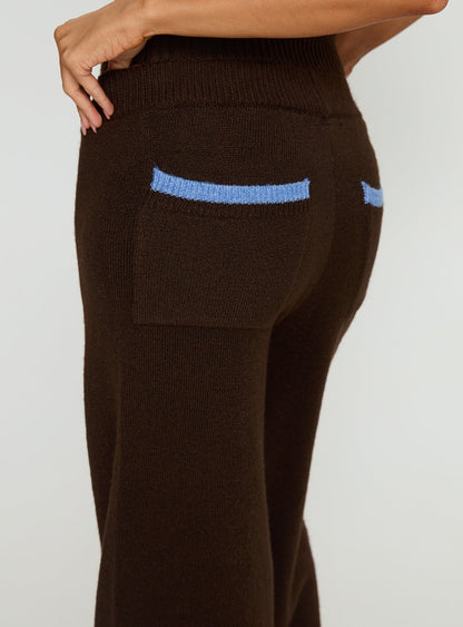 Bekki Wide Leg Knit Pant Brown