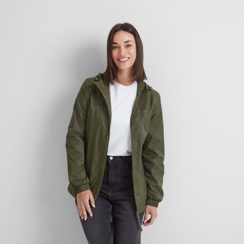 Craven Womens Waterproof Packaway Jacket - Khaki