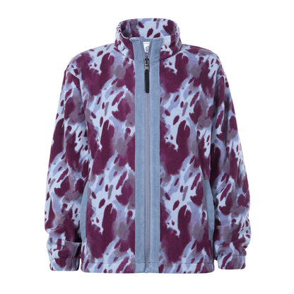 Firan Womens Relaxed Fit Microfleece Jacket - Smokey Blue Print