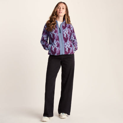Firan Womens Relaxed Fit Microfleece Jacket - Smokey Blue Print