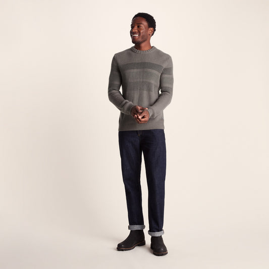 Leonard Mens Chunky Knitted Jumper - Mid Grey