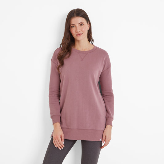 Michelle Womens Cotton Blend Sweat - Mauve