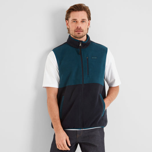 Pensford Mens Microfleece Gilet - Dark Indigo/Petrol Green