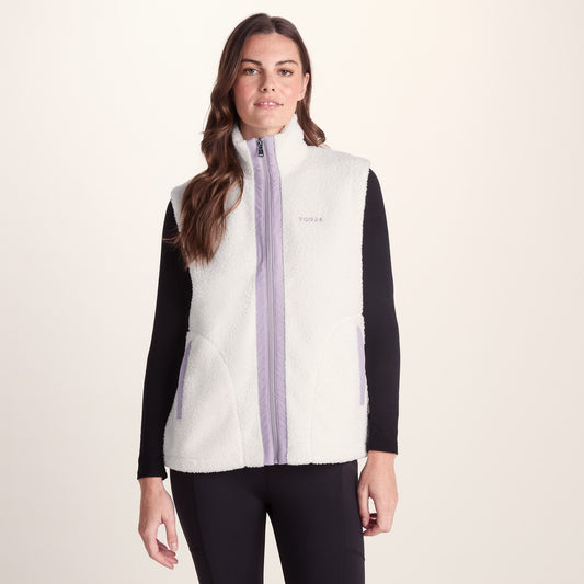 Peyton Womens Relaxed Fit Sherpa Fleece Gilet - Vanilla