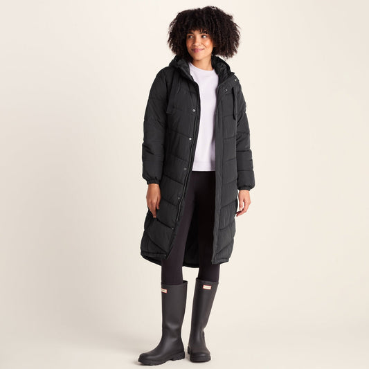 Raleigh Womens Long Insulated Jacket - Washed Black