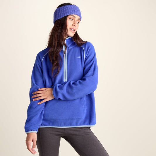 Rawson Womens Relaxed Fit Microfleece Zip Neck - Cobalt Blue