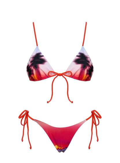 Floria Tie Side Bikini Bottom Sunset Palm