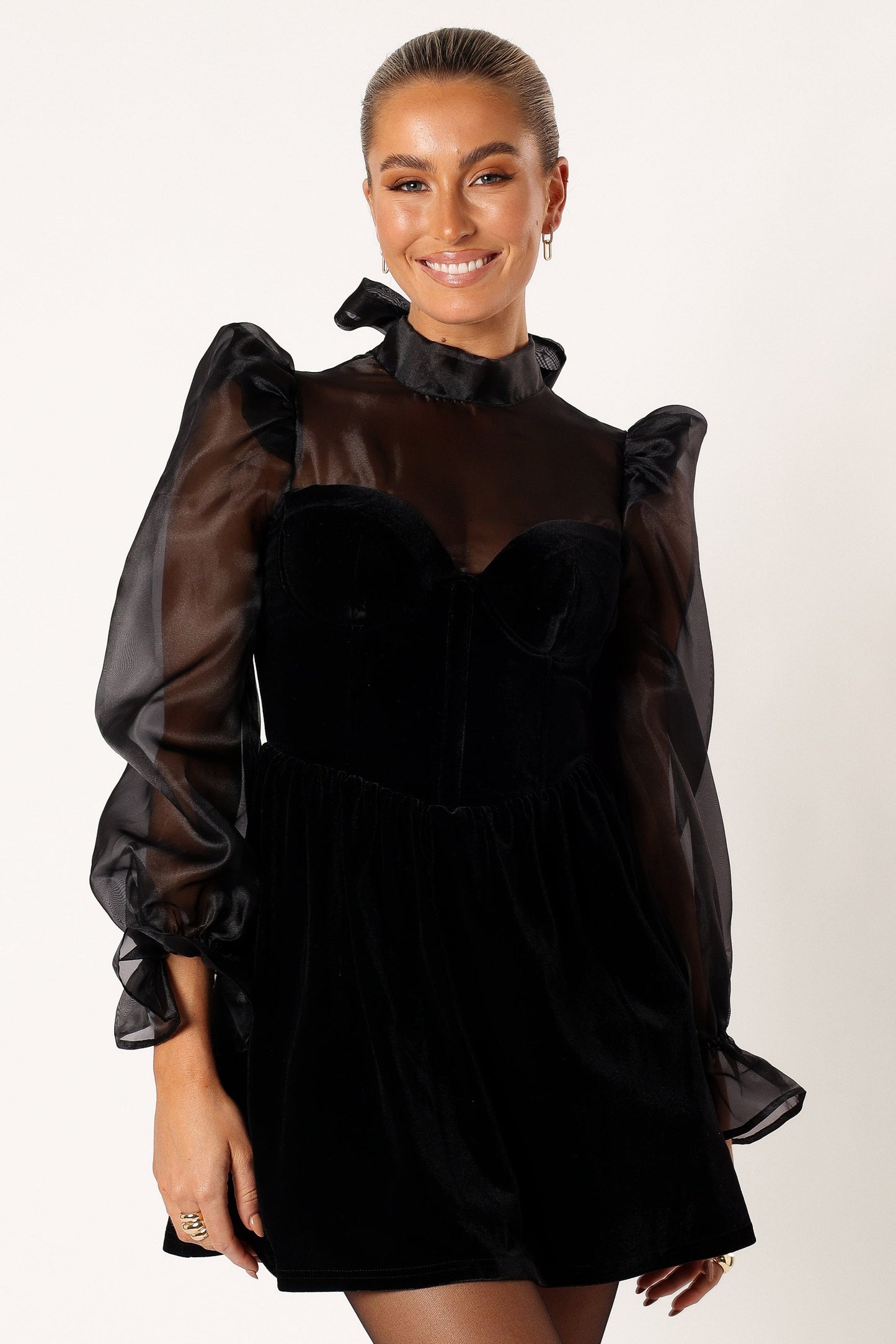 Blaire Longsleeve Mini Dress - Black