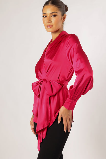 Aydin Wrap Top - Magenta